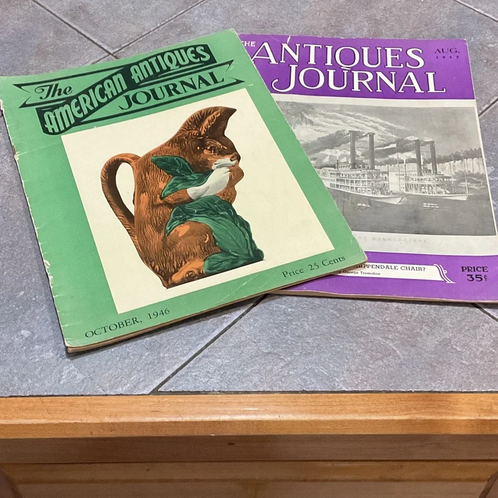 Vintage Antiques Journal Set - Green and Purple Covers